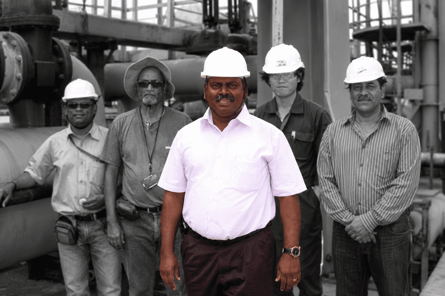 S.A. Dass with the SAR engineering team on site
