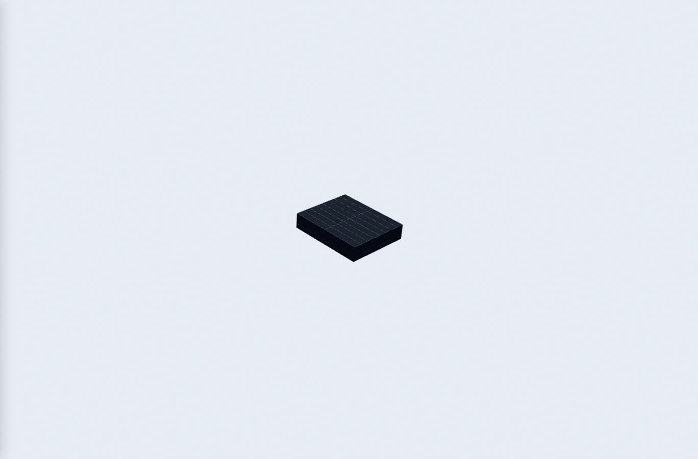 M-Barge 10×12, exact renderer preview; 10 by 12 metre envelope