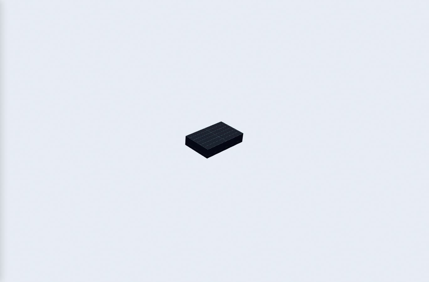 M-Barge 12×7.5, exact renderer preview; 12 by 7.5 metre envelope