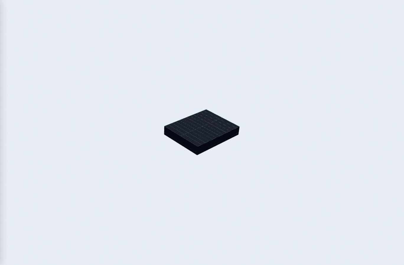 M-Barge 15×12, exact renderer preview; 15 by 12 metre envelope