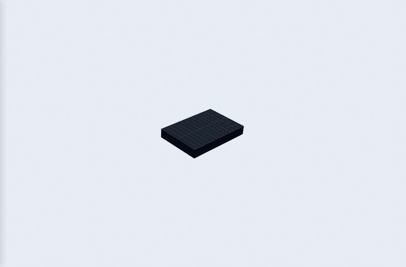M-Barge 17.5×12, exact renderer preview; 17.5 by 12 metre envelope